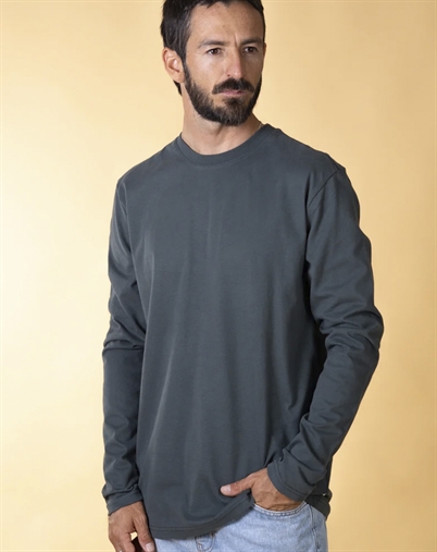 Elsk - Basic Brushed Langarm-T-Shirt - Stone Green
